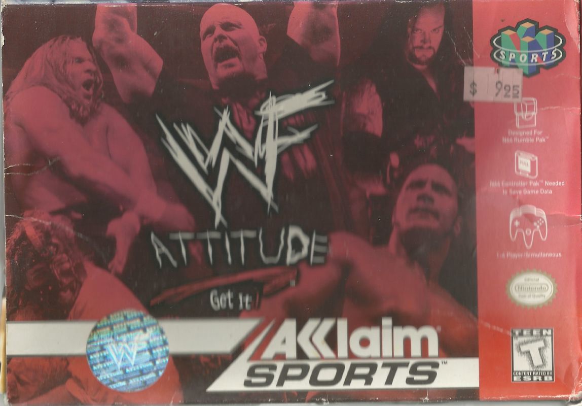 WWF Attitude box art for Nintendo 64